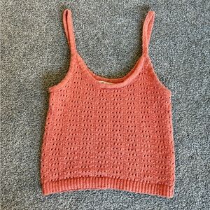 Madewell Women’s Open-stitch Sweater Tank Cropped Length XS Classic Coral